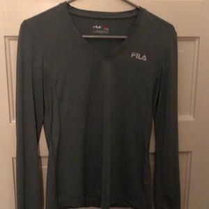 Grey v neck Fila microfiber